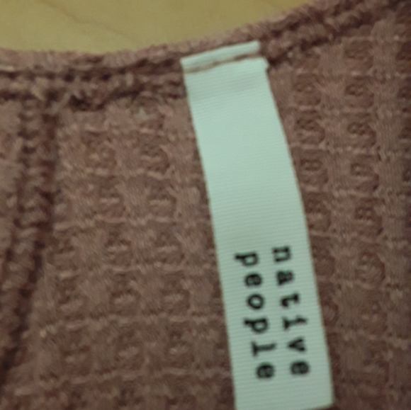 Pink Blush Mauve Boho Asymetrical Keyhole Sweater Tunic Top Native People L - Picture 5 of 7